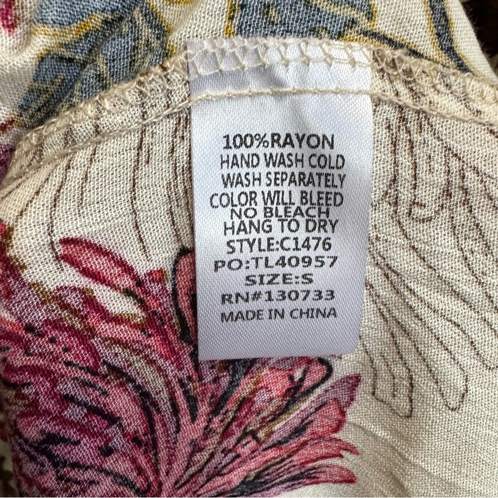 UMGEE | Floral Patchwork Button Front Handkerchief Midi Dress Boho Size Small - Picture 15 of 16